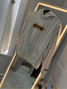 DREW Cream Pinstripe Hoodie UNISEX fits like men’s medium. Never worn